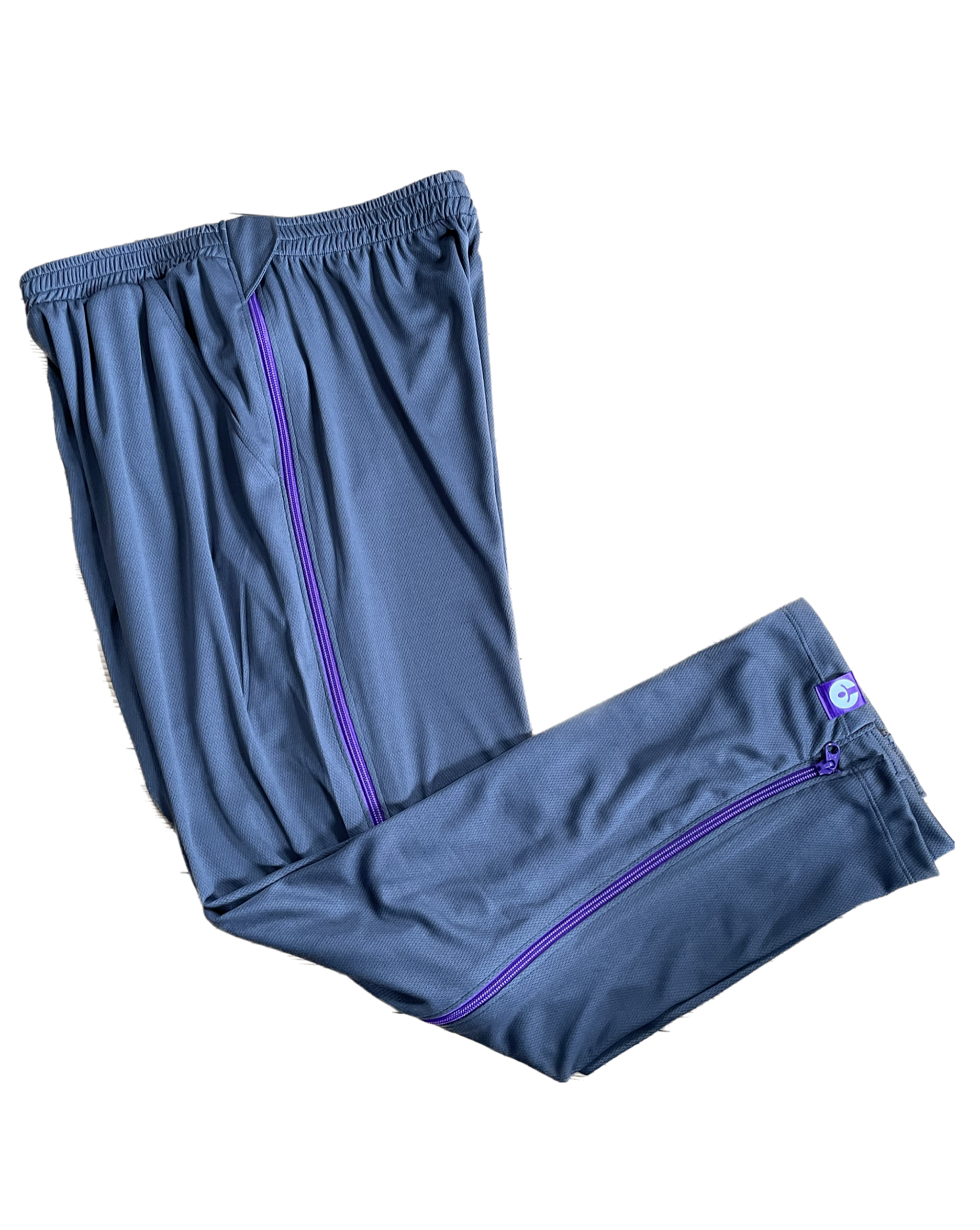 Charcoal with Purple Zipper - side zipper pants​ 28025147326636
