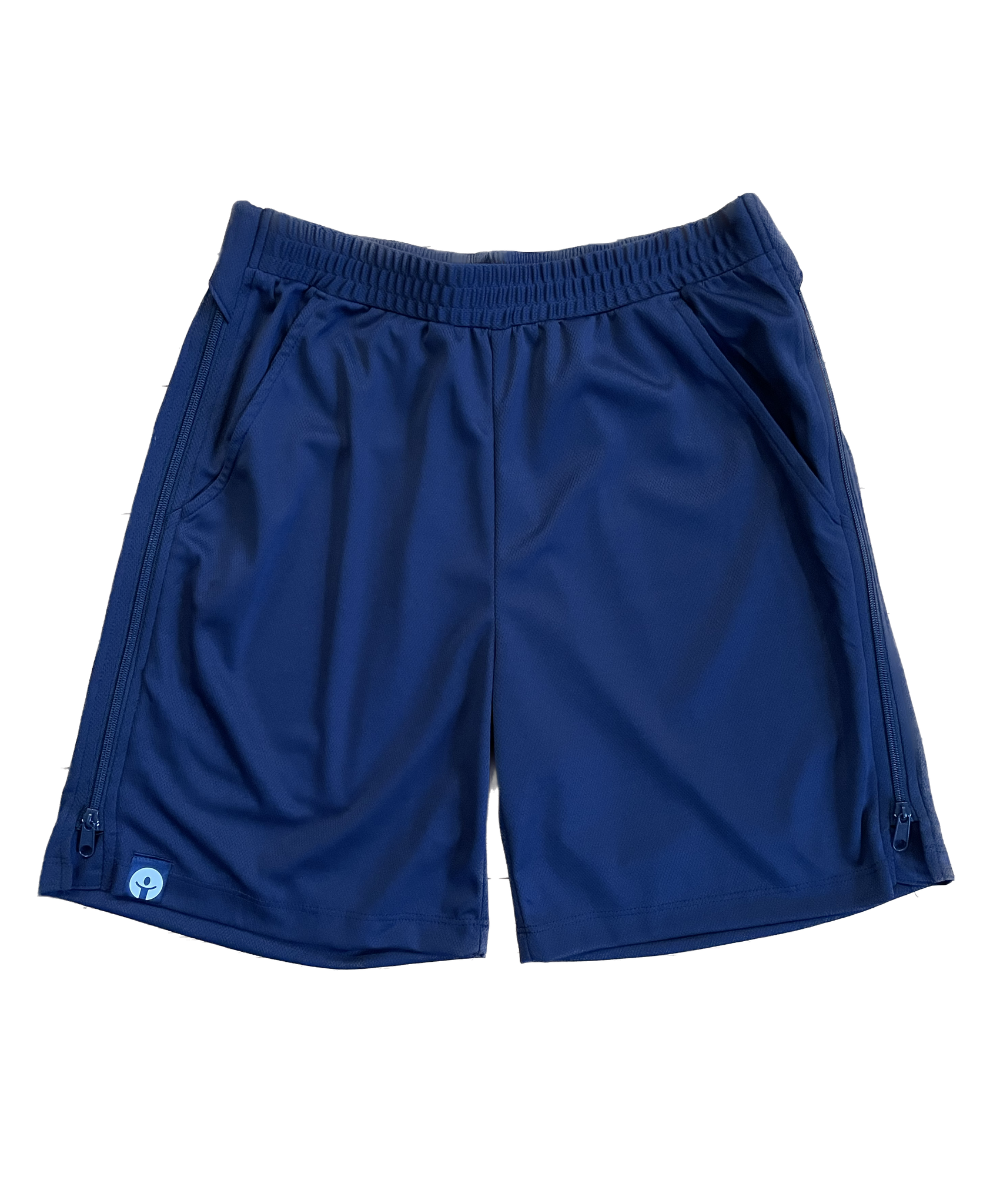 Blue Side Zip Shorts | zipOns Adult Lightweight Shorts 