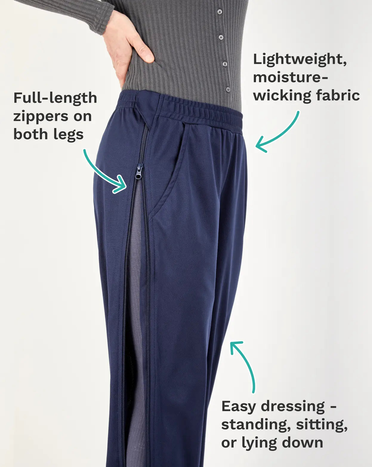 zipOns Adult Lightweight Adaptive Pants 33740155682988