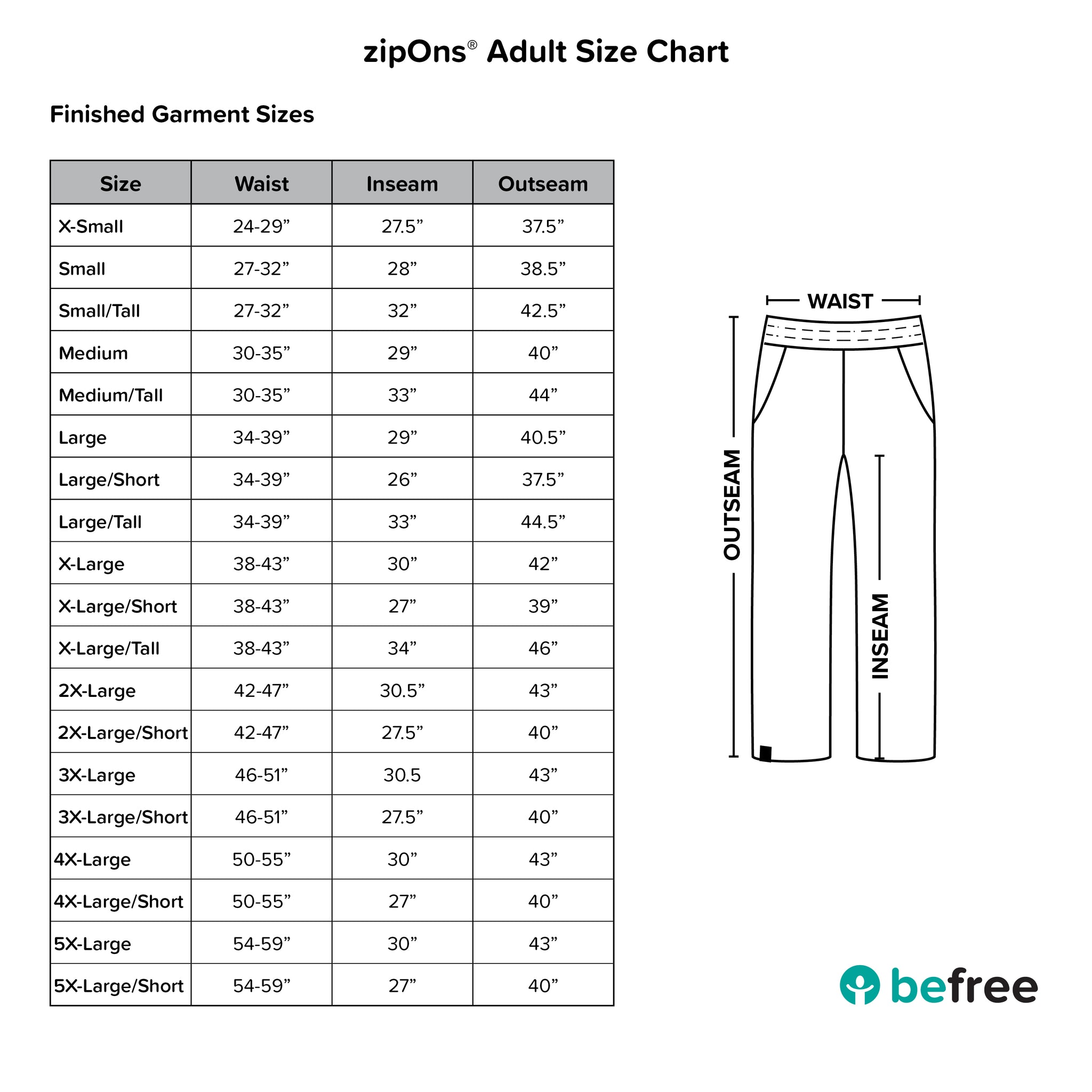 zipOns Adult Lightweight Adaptive Pants 34616140628140