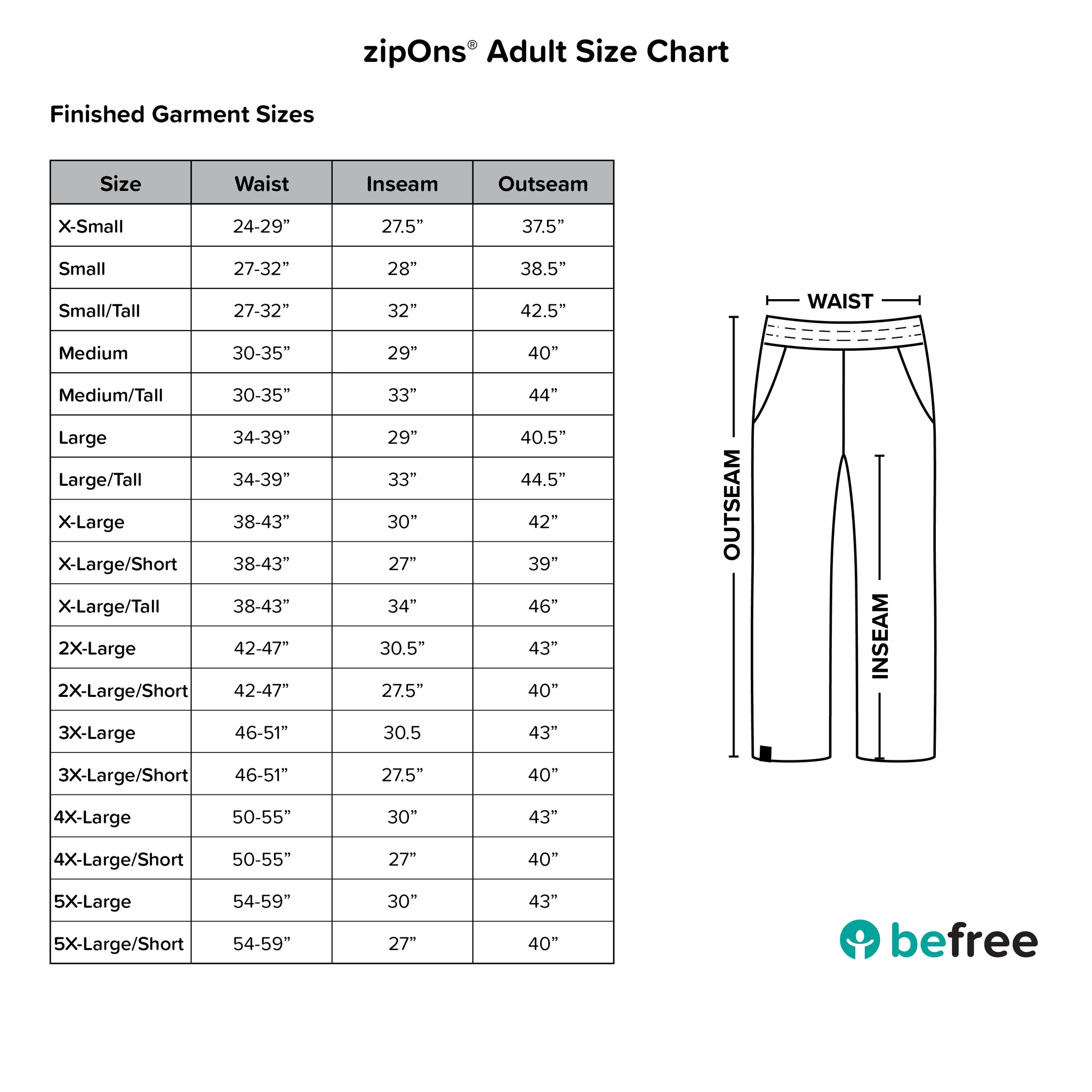 zipOns Adult Lightweight Adaptive Pants 32798584012972