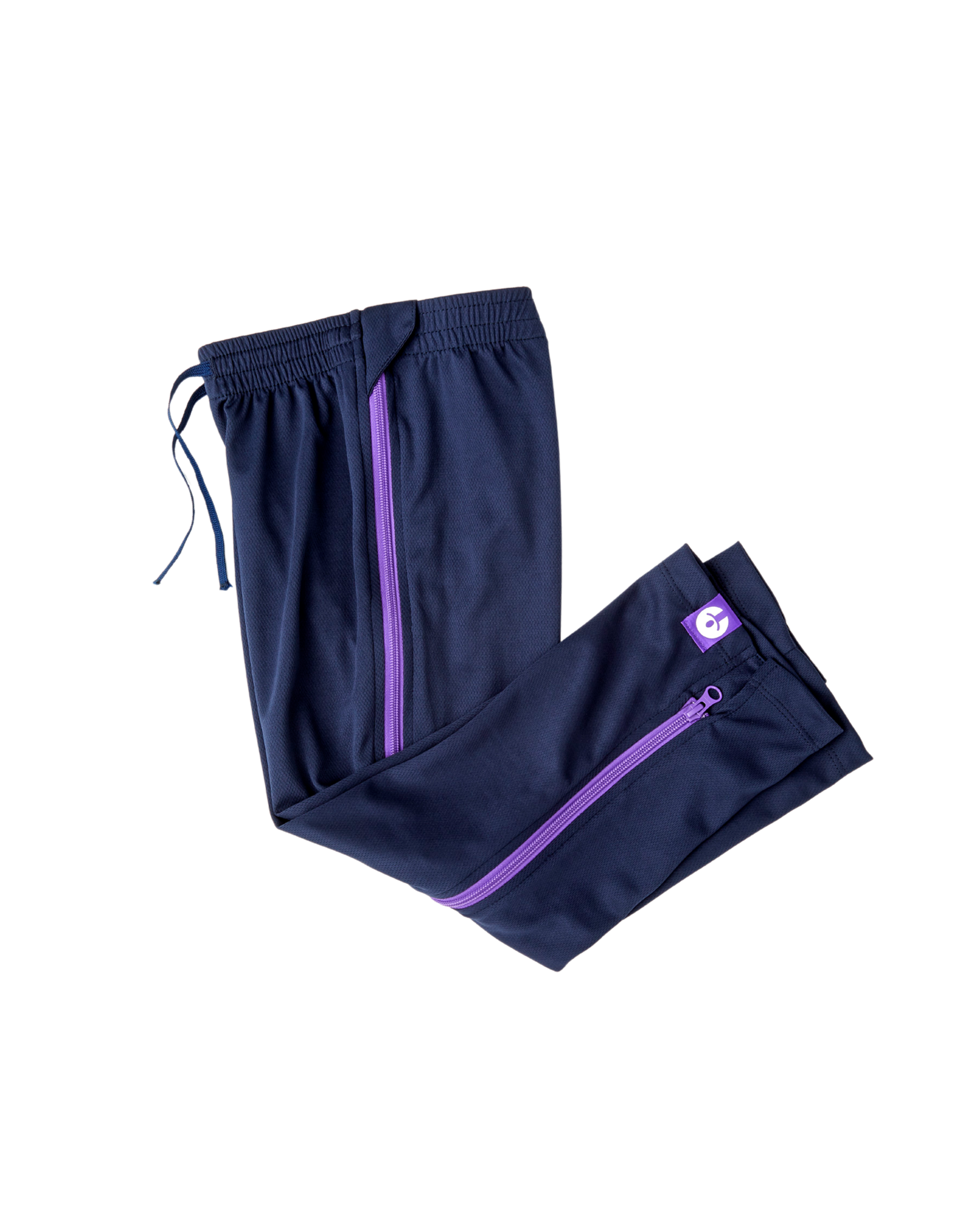 Navy With Purple Side Zip Pants | zipOns Youth Heavy... 27934972608684