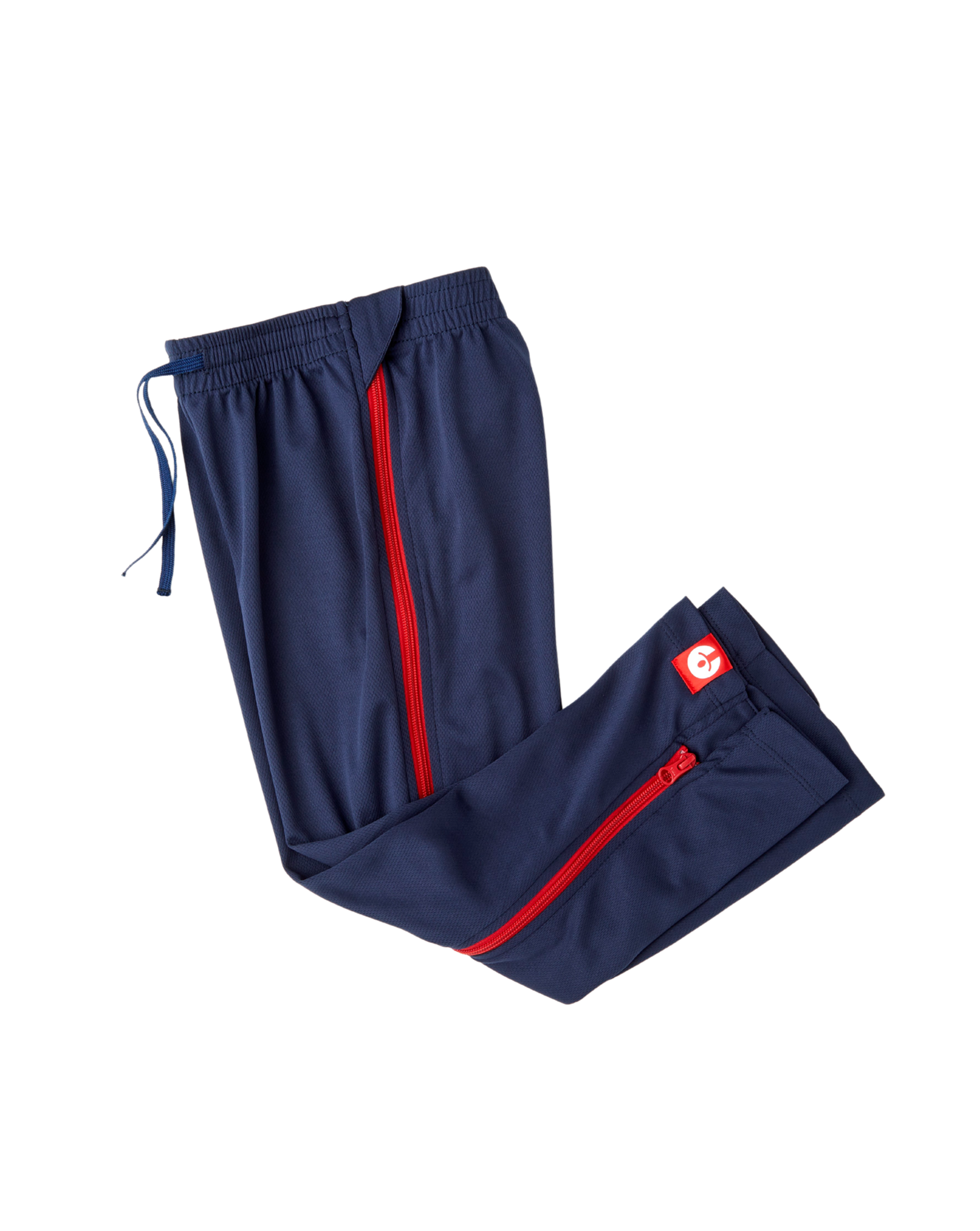 Navy With Red Side Zip Pants | zipOns Youth Heavywei... 27934973919404