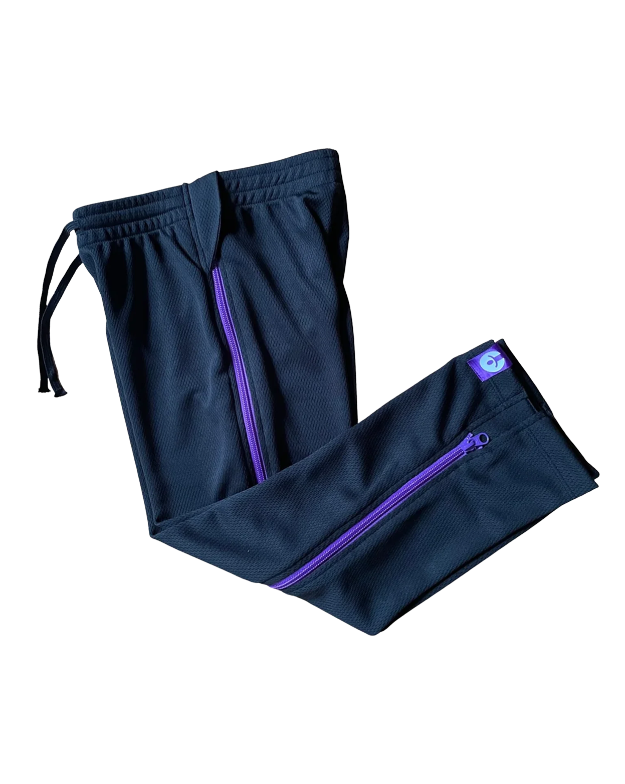 Black With Purple Side Zip Pants | zipOns Youth Heav... 27894013591724