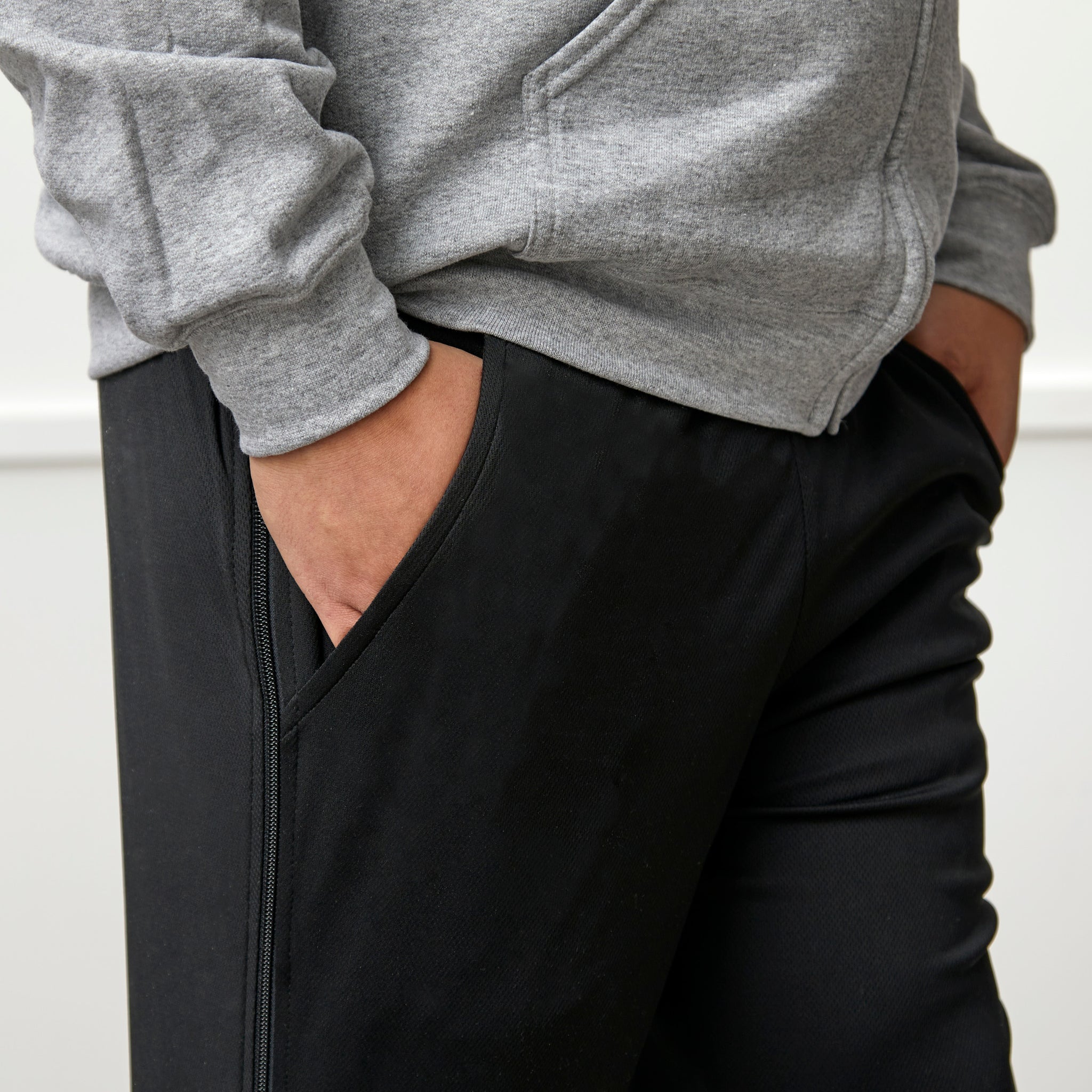 Man wearing befree black zipper pants 25154724102316