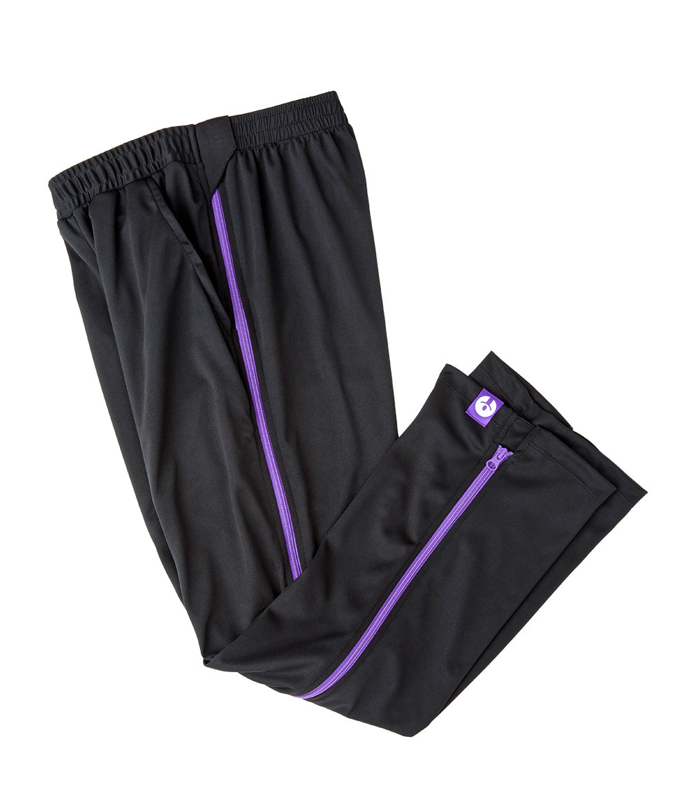 Black with Purple Zipper - Zipper Pants | zipOns Lightweight Adaptive Pants